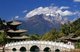 China: Jade Dragon Snow Mountain seen from Black Dragon Pool Park (Hēilóngtán), Lijiang, Yunnan Province